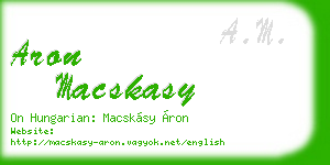 aron macskasy business card